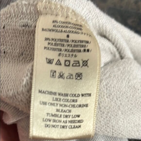 Free People Distressed Rips Holes Cropped Zipper Gray Women's Hoodie Sweatshirt - Picture 10 of 12